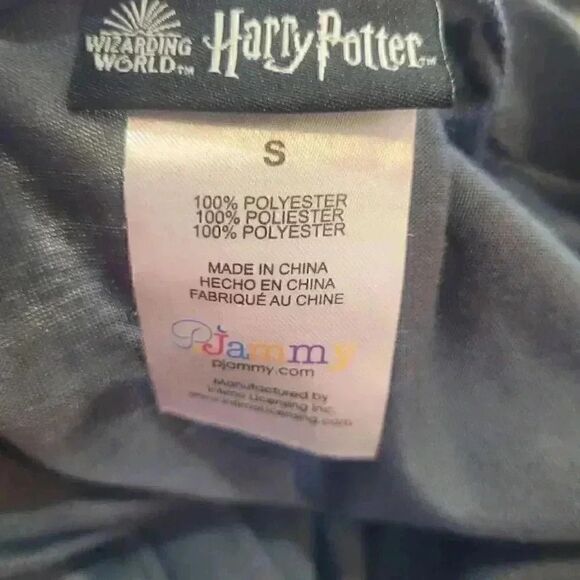 Harry Potter Unisex Adult Dark Navy Poly Hufflepuff V-Neck Short Sleeve T-Shirt - Picture 5 of 6